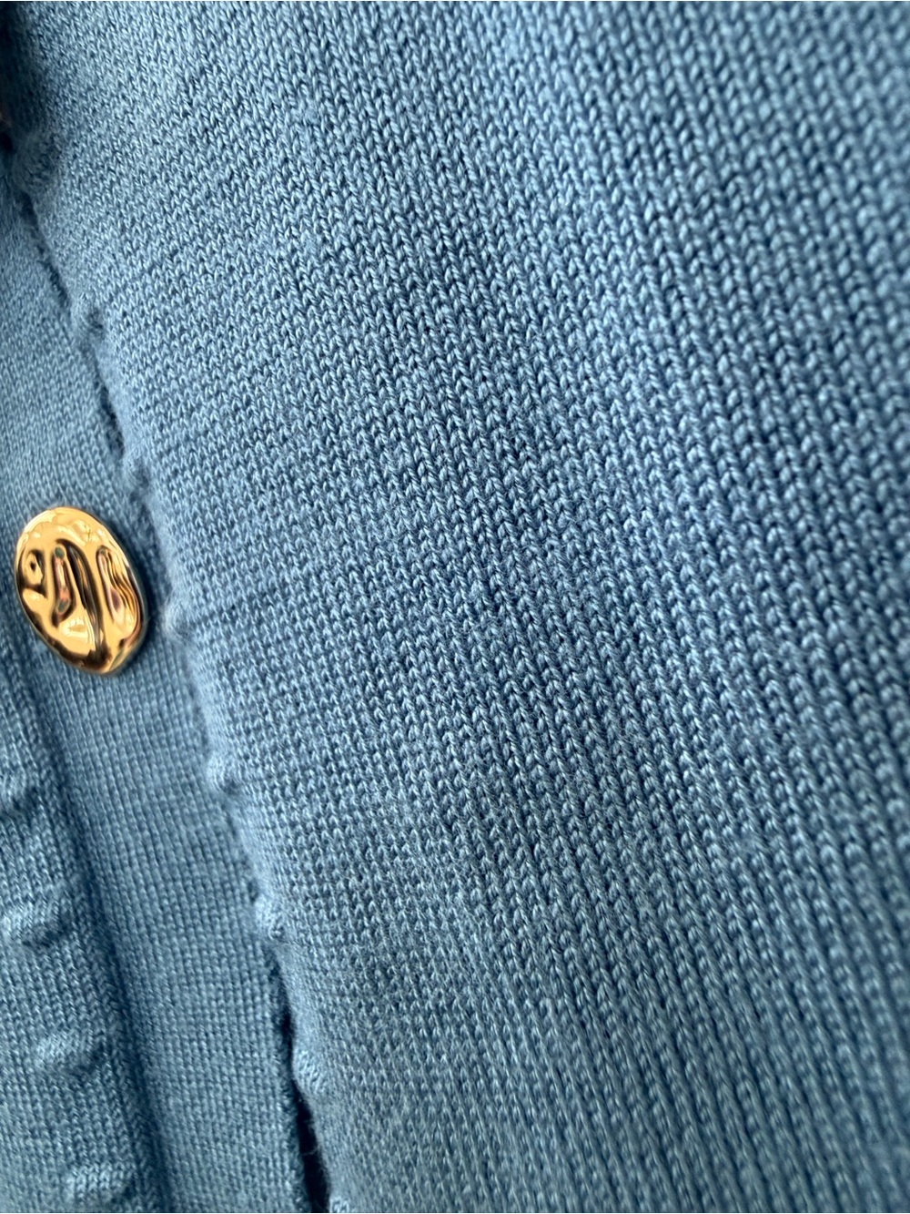 Melissa Paige "Quiet Harbor" V-Neck Cardigan - Blue & Gold Large - Picture 8 of 15
